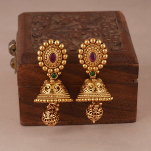 Stunning antique gold stone choker necklace set