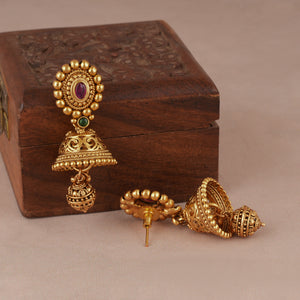 Stunning antique gold stone choker necklace set