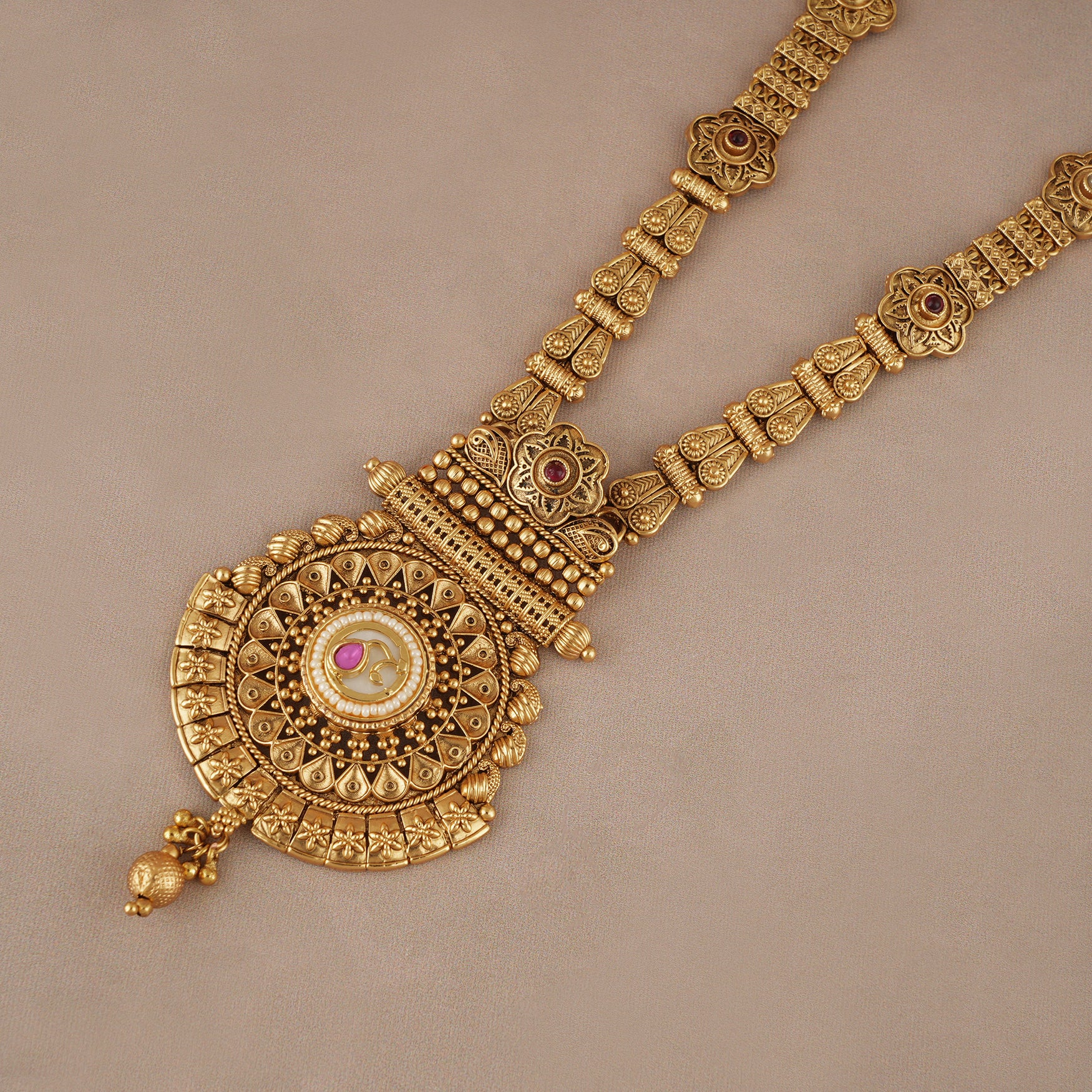 Long stunning gold plated necklace set