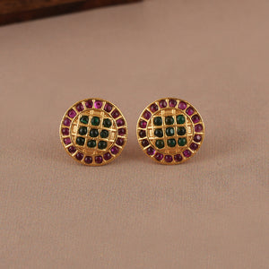 Delicate antique gold stone necklace set