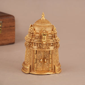 Auspicious gold plated ma lakshmi sindoor box I Temple Jewellery