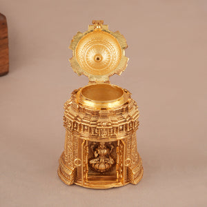 Auspicious gold plated ma lakshmi sindoor box I Temple Jewellery