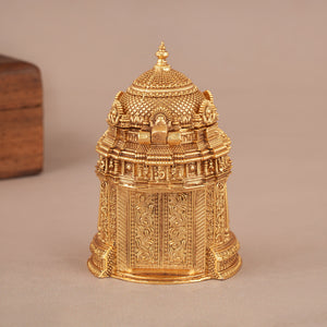 Auspicious gold plated ma lakshmi sindoor box I Temple Jewellery
