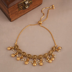 Delicate antique gold pearl bracelet