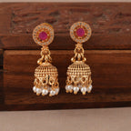Cute elegant gold pearl necklace set