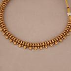 Delicate plain antique gold choker necklace set