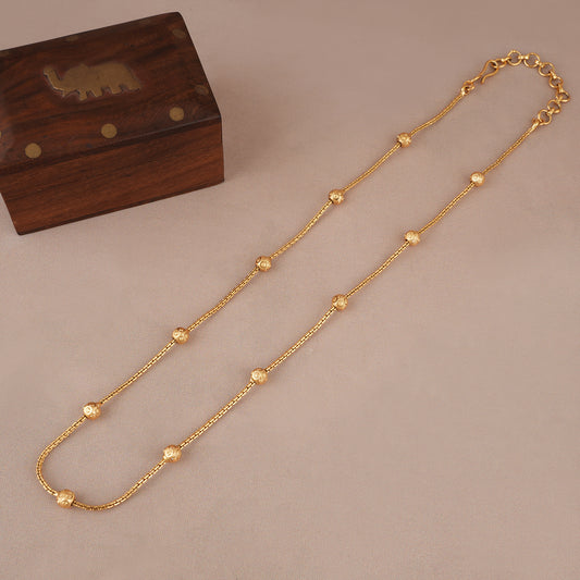 Tiny beads gold plated chain