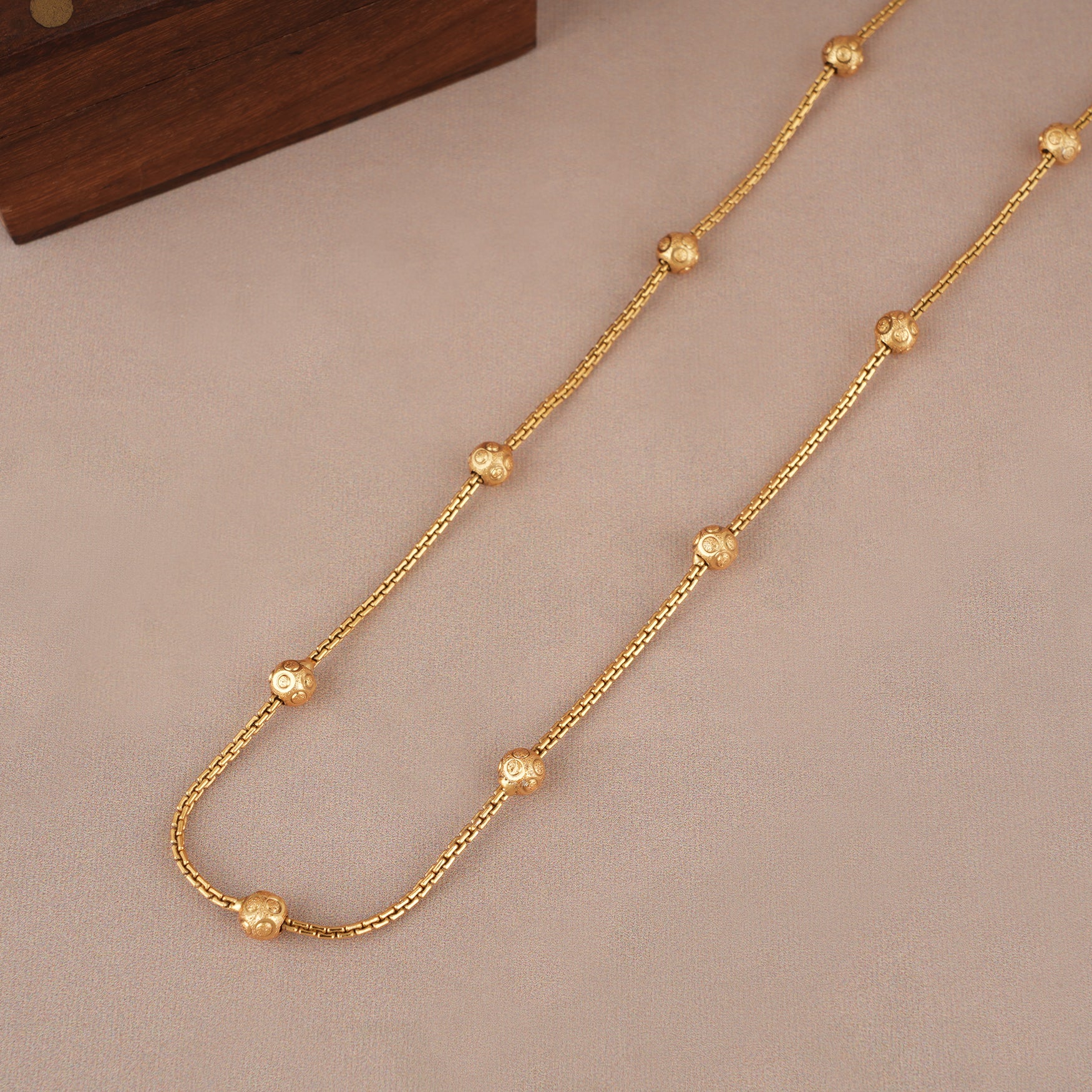 Tiny beads gold plated chain