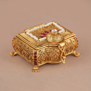 Stunning antique gold sindoor box