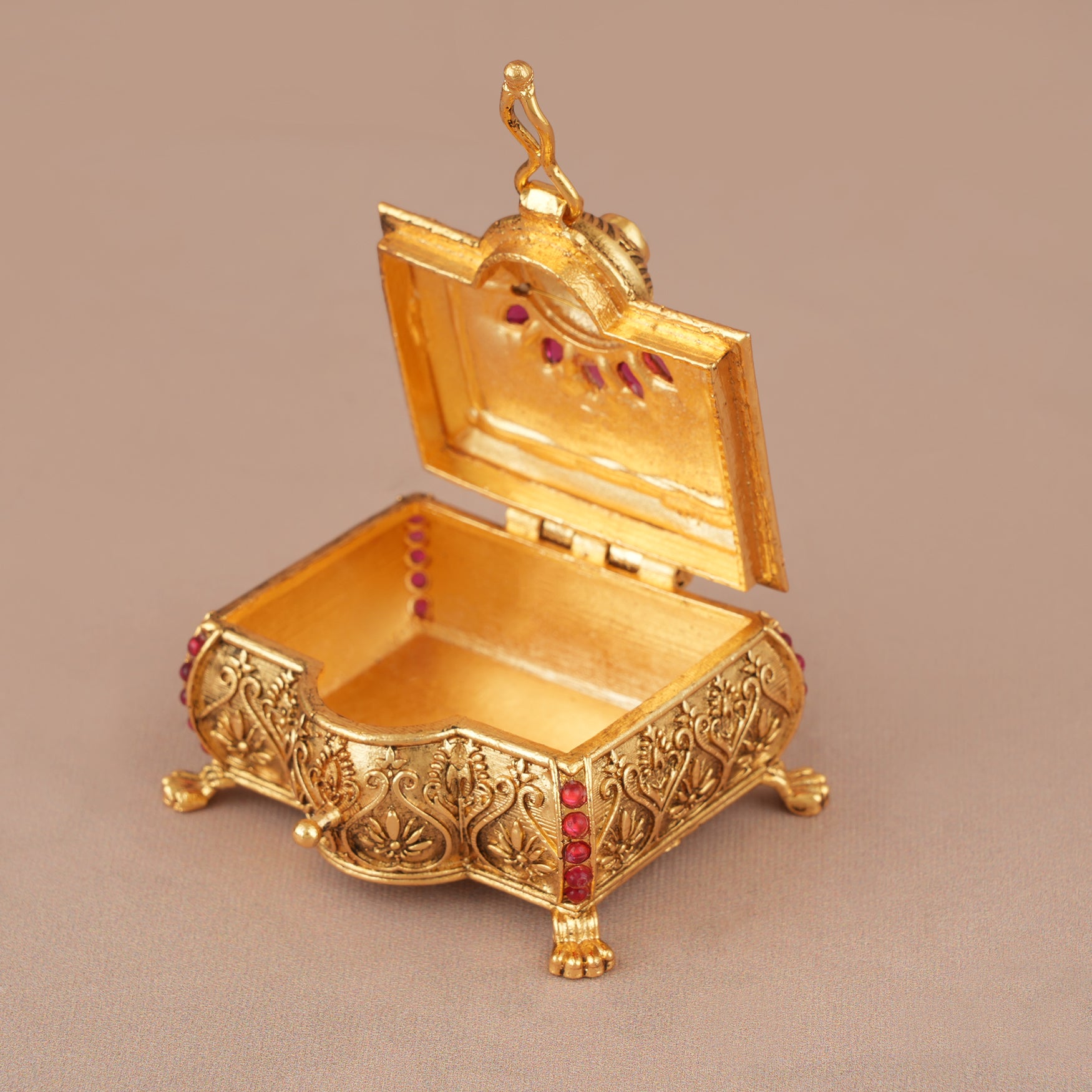 Stunning antique gold sindoor box