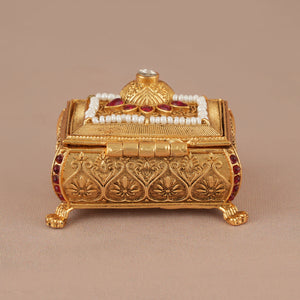 Stunning antique gold sindoor box