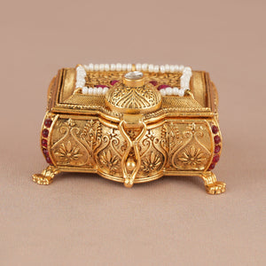 Stunning antique gold sindoor box