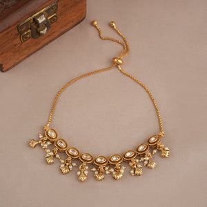 Delicate antique gold kundan bracelet