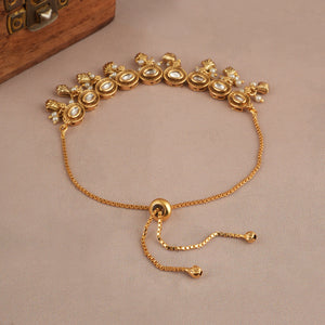 Delicate antique gold kundan bracelet