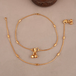 Plain antique gold delicate anklet