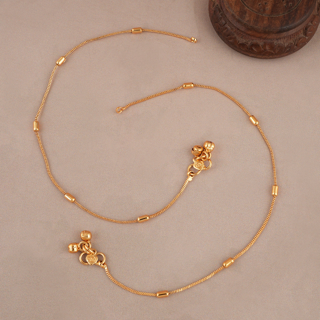 Plain antique gold delicate anklet