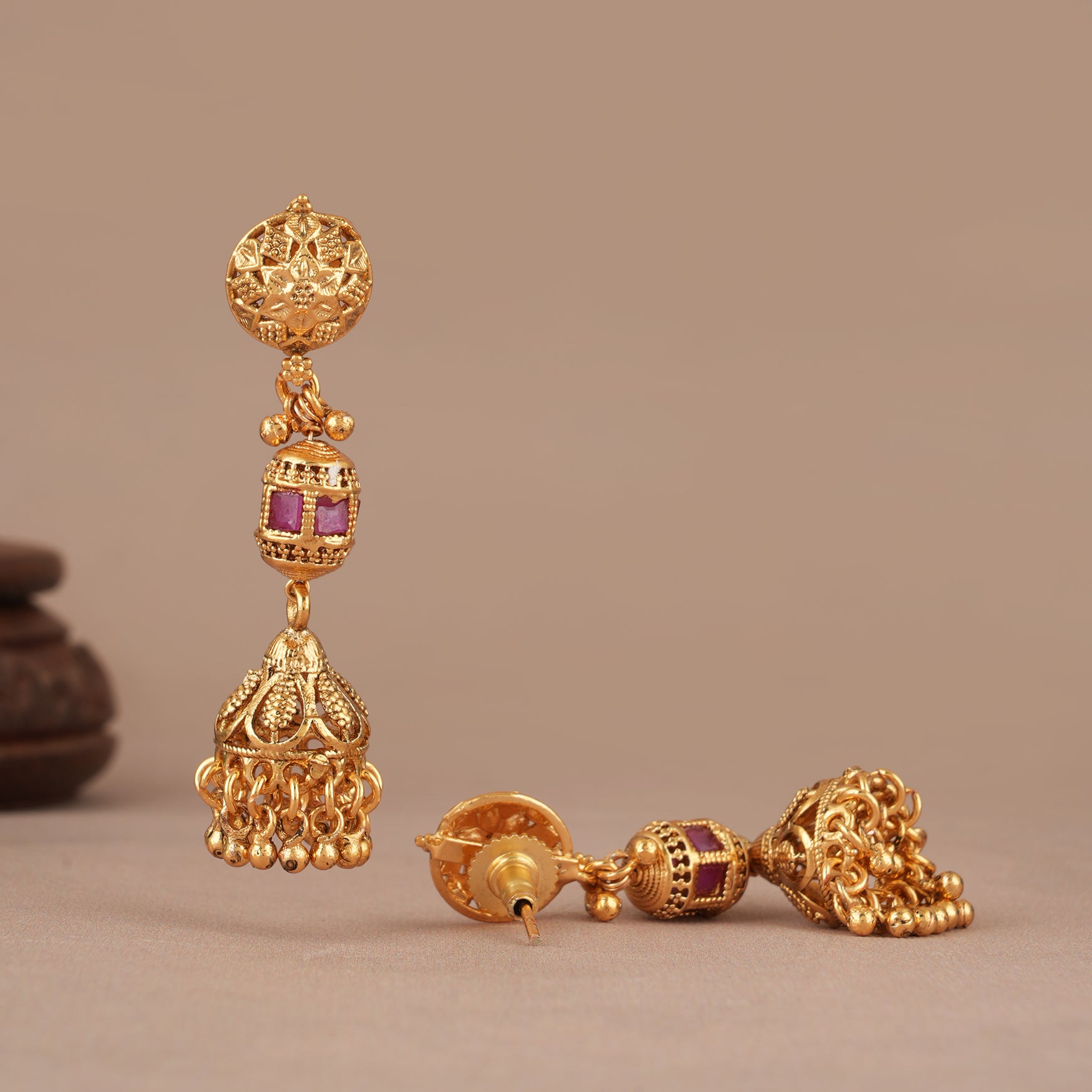 Beautiful multicolor stone gold plated mala set