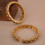 Gorgeous antique gold ruby bangle set