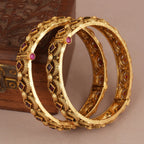Gorgeous antique gold ruby bangle set