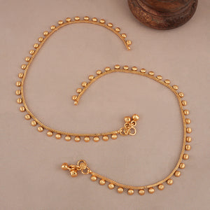 Elegant plain antique gold anklet set