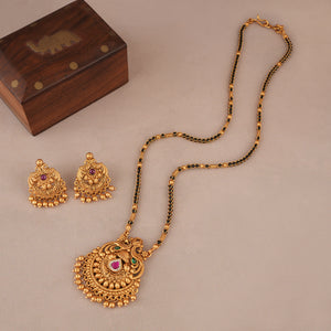 Beautiful stone antique gold mangalsutra set