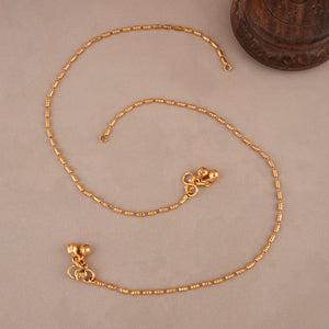 Delicate antique gold plain anklet set