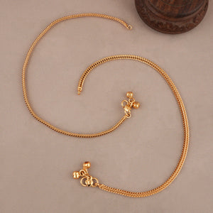 Elegant antique gold snake anklet set
