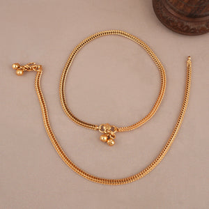 Elegant antique gold snake anklet set