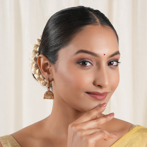 Beautiful antique gold stone jhumka earring