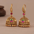 Beautiful antique gold stone jhumka earring
