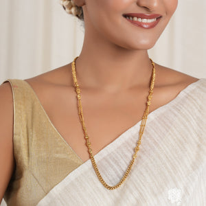 Beautiful plain antique gold mala necklace