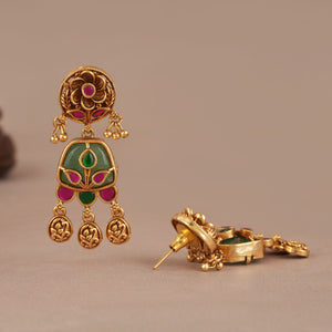 Beautiful elegant multicolor stone earrings