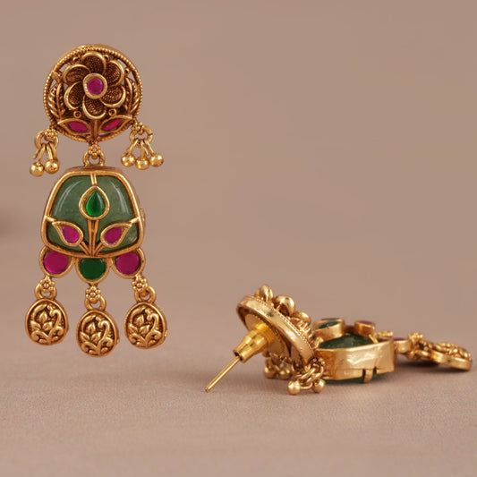 Beautiful elegant multicolor stone earrings