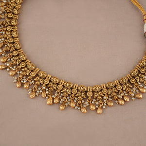 Amazing antique gold pearl necklace set