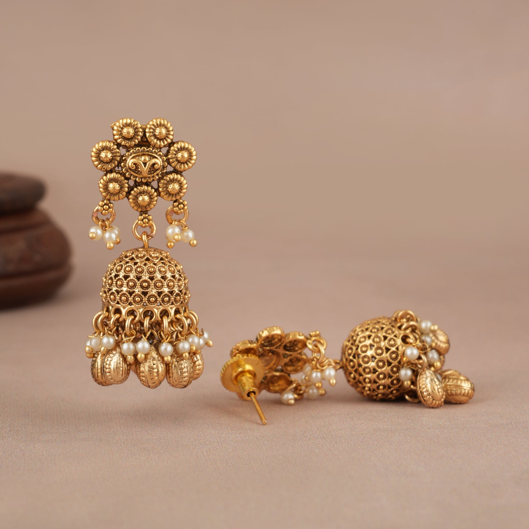 Amazing antique gold pearl necklace set