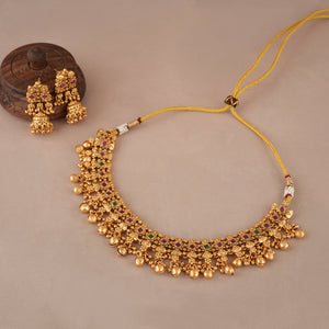 Amazing high gold stone necklace set