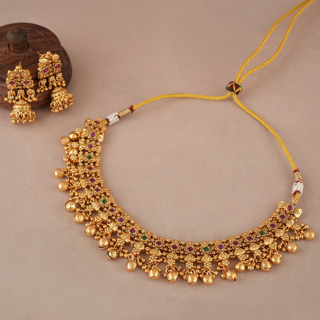 Amazing high gold stone necklace set