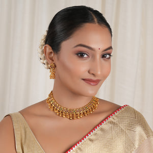 Amazing high gold stone necklace set