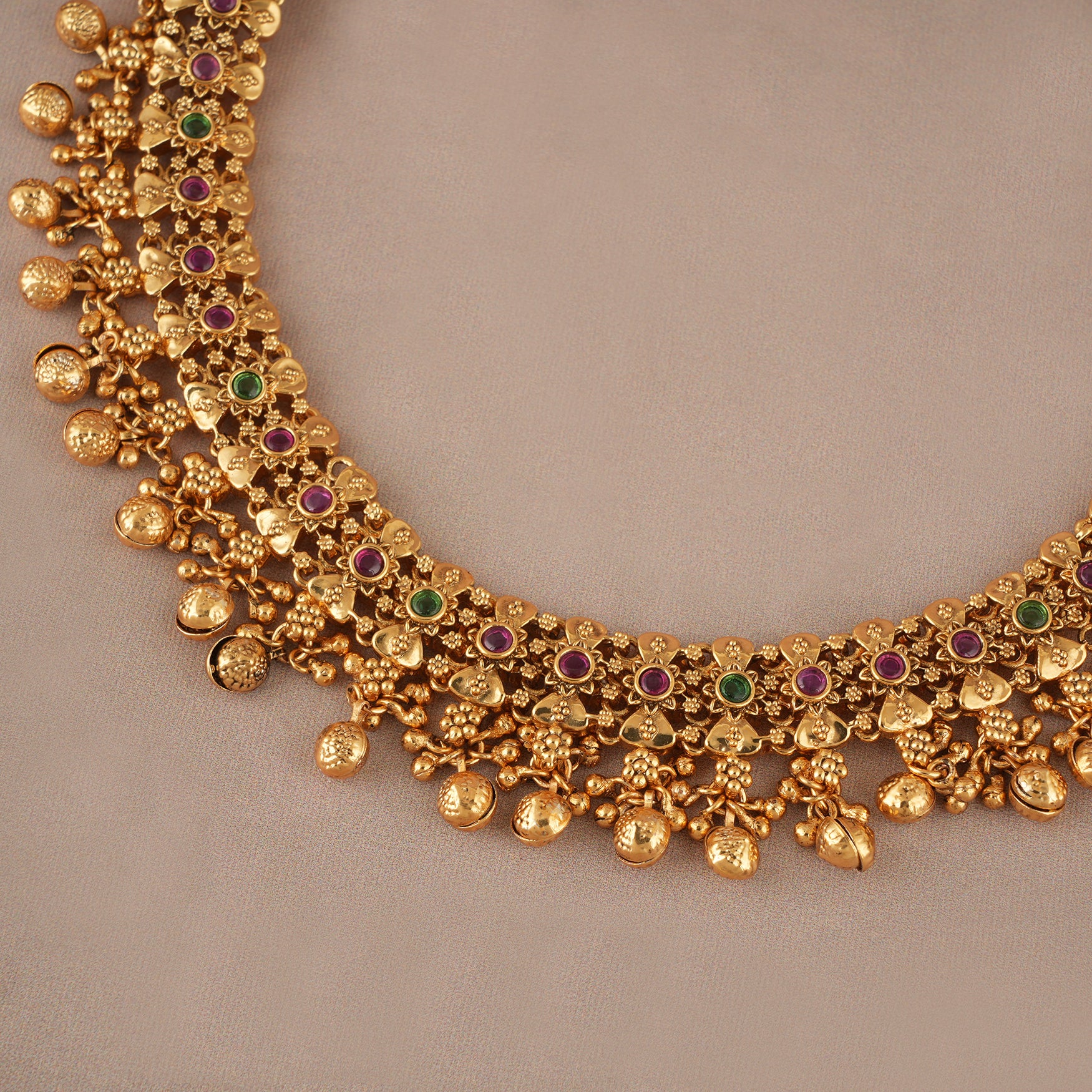 Amazing high gold stone necklace set