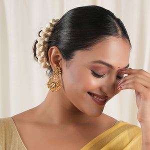 Stunning antique gold ball drop earring