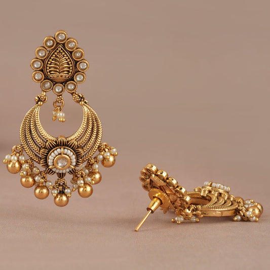 Stunning antique gold ball drop earring
