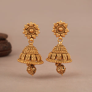 Plain elegant antique gold carved neckalce set