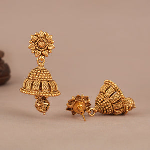 Plain elegant antique gold carved neckalce set