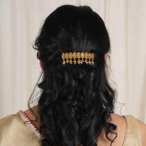 Amazing antique gold kundan buckle hair clip