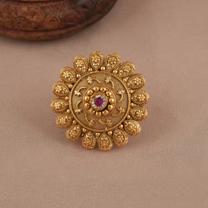 Amazing floral stone adjustable finger ring