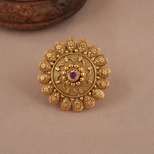 Amazing floral stone adjustable finger ring