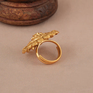 Amazing floral stone adjustable finger ring