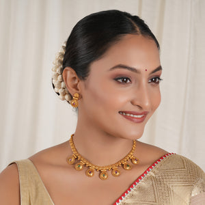 Antique gold stone necklace set