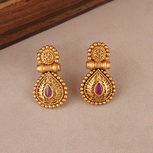 Antique gold stone necklace set