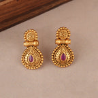 Antique gold stone necklace set